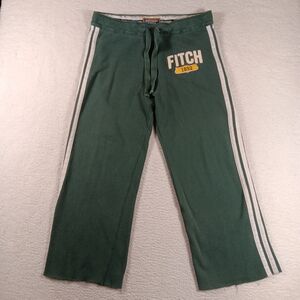 Vintage 90s Abercrombie & Fitch Pants Mens Medium Green Fleece Baggy Preppy